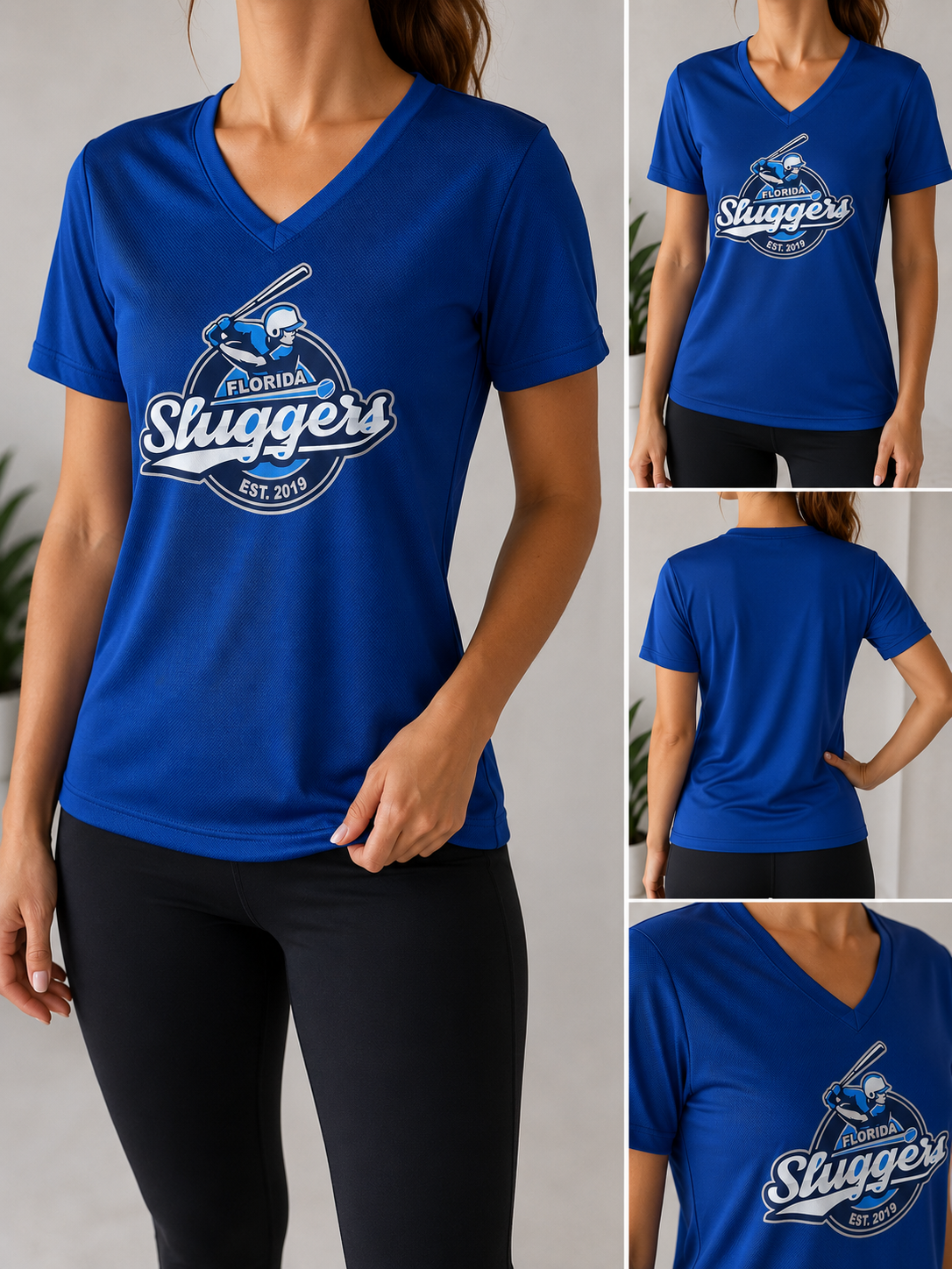 Women's  V-Neck Florida Slugger Logo